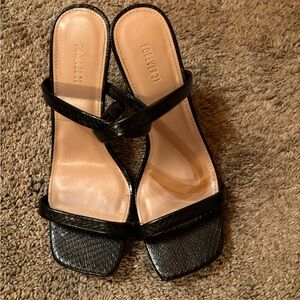 Forever 21 Black Strappy Heels